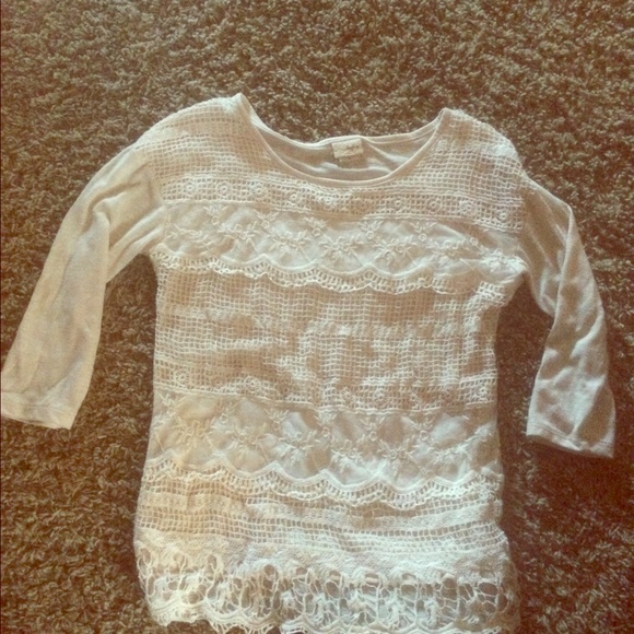 Day trip cream lace top.
