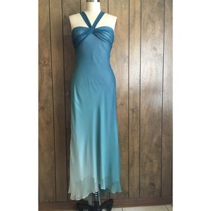 BCBG silk evening dress.