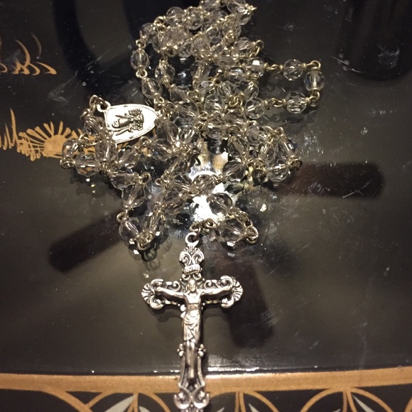 Beautiful silver rosary