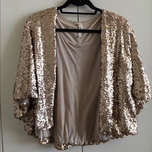 Rose gold sequin shawl