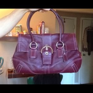 😍 Authentic Maroon Coach Bag, coin purse, wallet