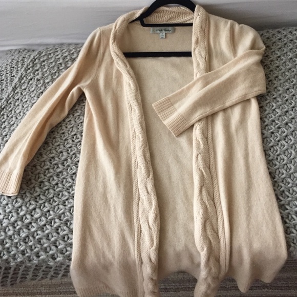 Beth Bowley cream cashmere sweater/cardigan