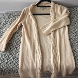 Beth Bowley cream cashmere sweater/cardigan
