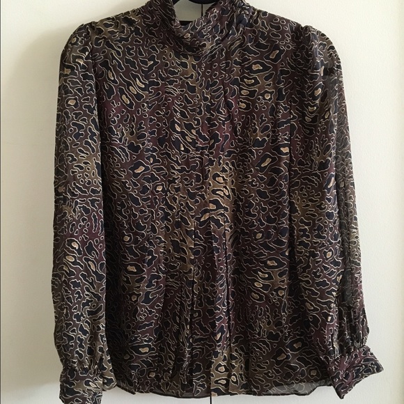 Silk turtleneck blouse