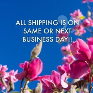 * ALL SHIPPING GOES OUT ON THE SAME OR NEXT DAY!😃