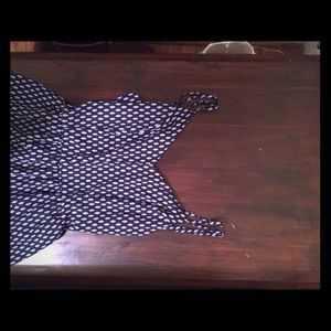 Navy and white backless romper