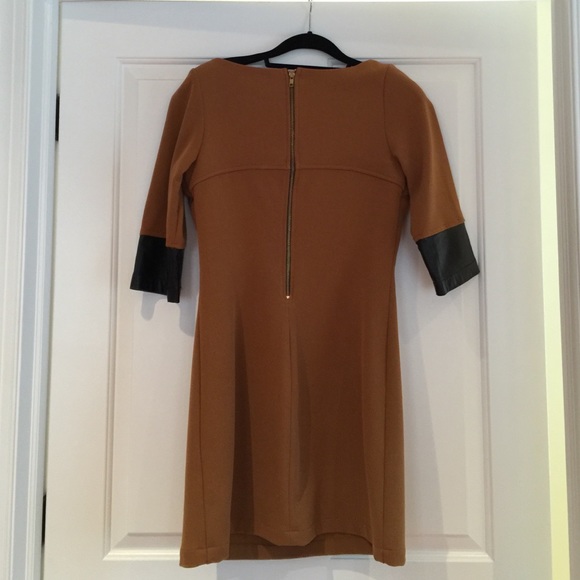Dress with genuine leather detail - Picture 4 of 4