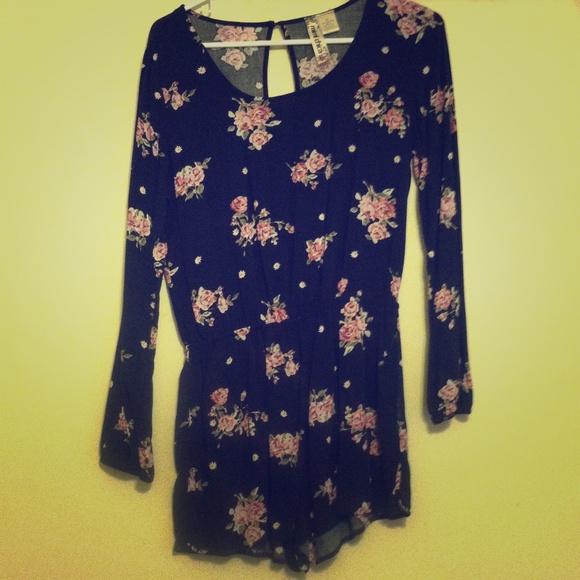 Black floral romper