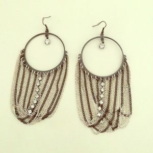 Stylish black and silver earrings