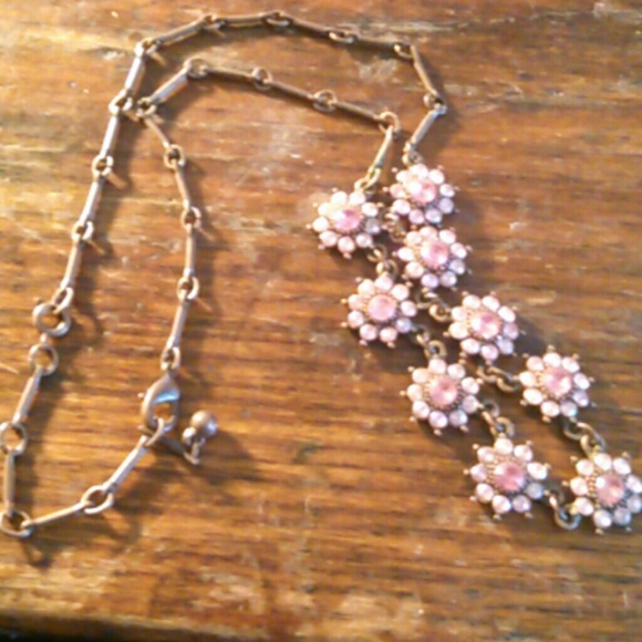 Sold***Pink flower necklace
