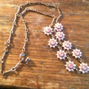Sold***Pink flower necklace