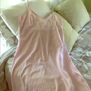 Pink and White Seer Sucker Sundress