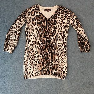 Cute cheetah print 3/4 sleeve