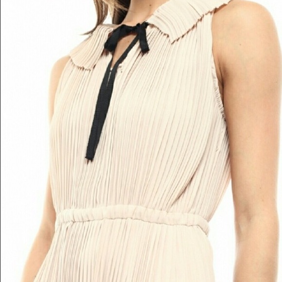Neutral Pleated A-Line Maxi Cocktail Dress Women - Picture 2 of 4