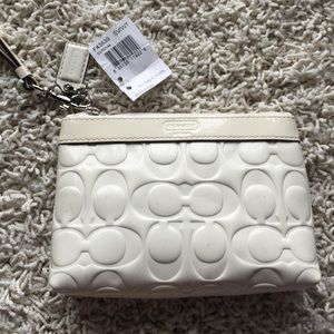 Coach White Wristlet