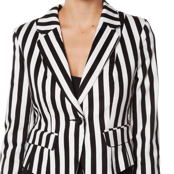 Black and whit striped blazer worn once