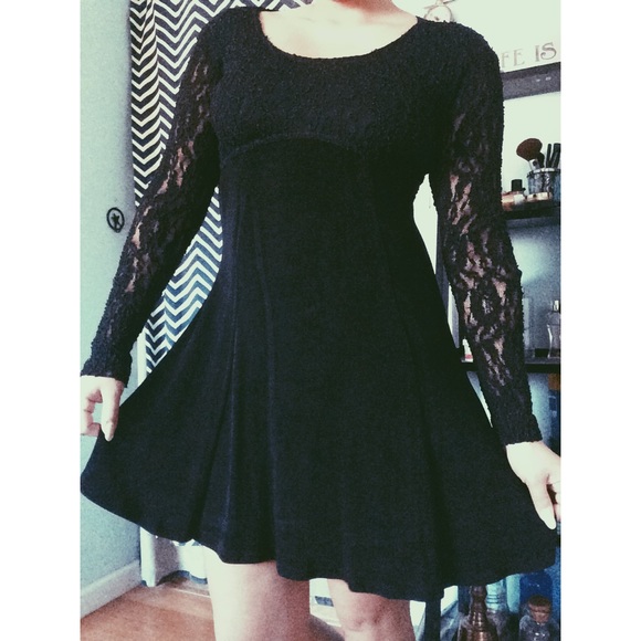 Obsessed Dresses & Skirts - Black long sleeve skater dress