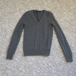 Ralph Lauren Sport Gray Cable Knit Sweater