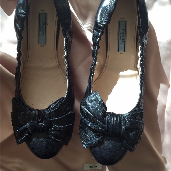 Prada Bow Ballet Black sz 39 US 8.5