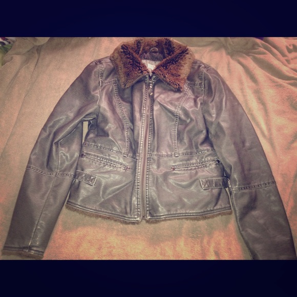 Faux Leather, Fur Collar Cato Jacket