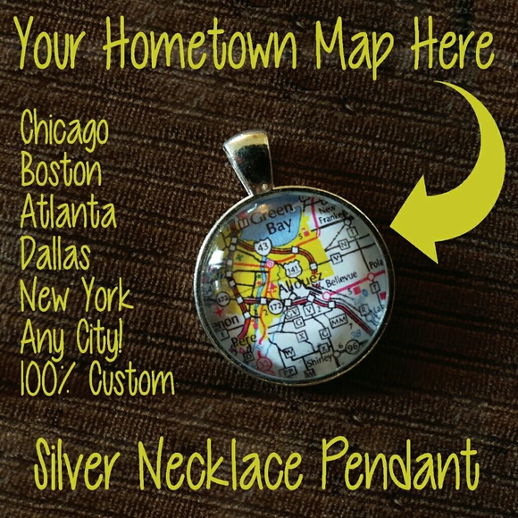 Custom "Your Hometown" Necklace Pendant - Any City