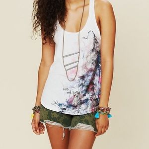 Free People lace back wolf tank