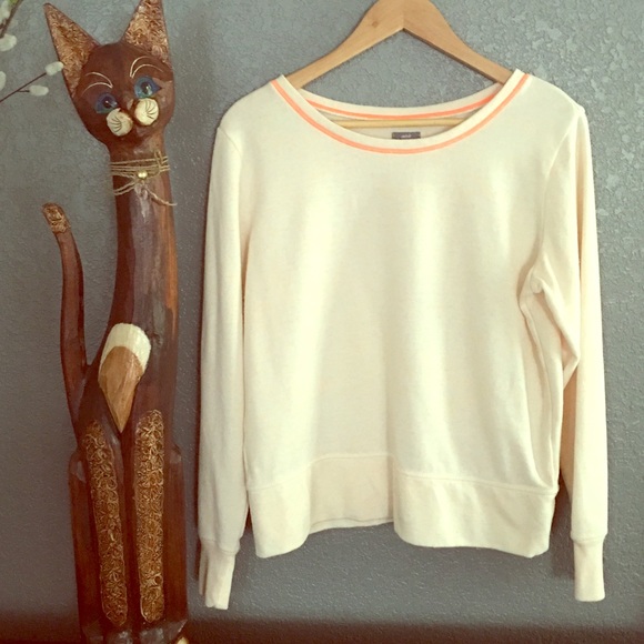 aerie Cream & Orange Sweatshirt - Picture 1 of 4