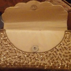 BRAND NEW WITH TAGS Vintage Gold Beaded Clutch