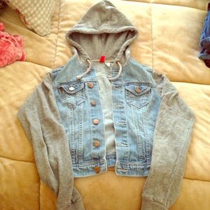 H&M denim can cropped sweatshirt
