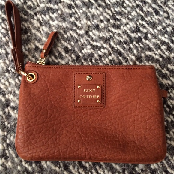 Juicy couture brown leather wristlet