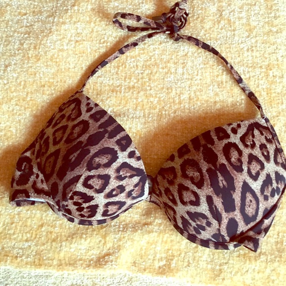Cheetah push up bathing suit top