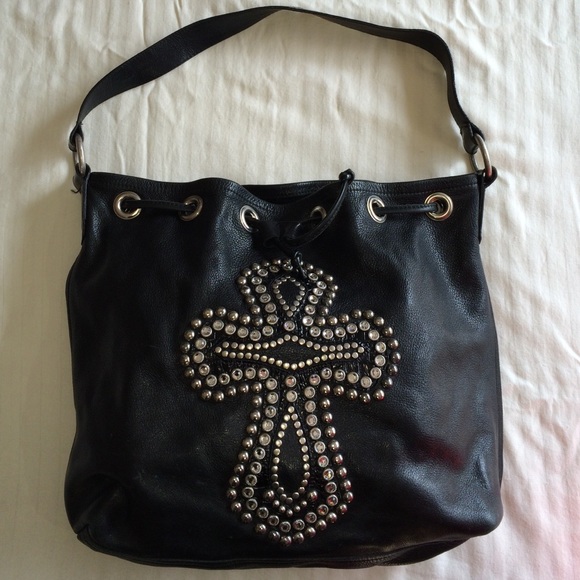 Leather Rock studded cross bag