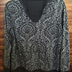 Black/Grey Reversible Hood Long Sleeve Pullover