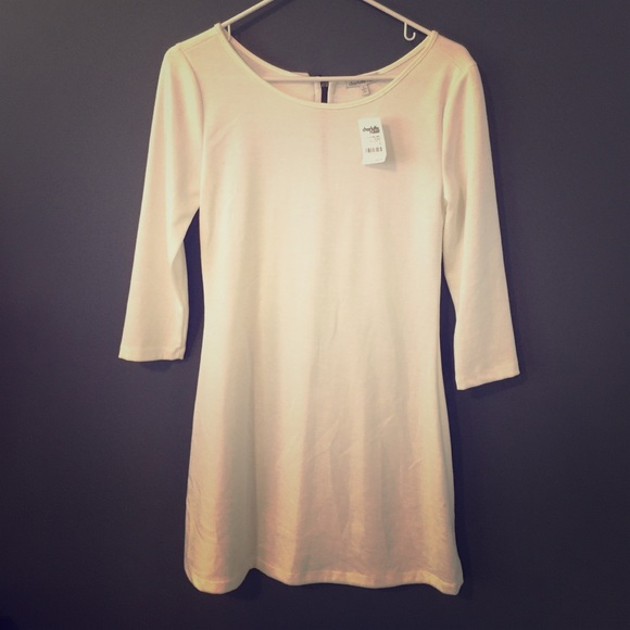 Charlotte Russe 3/4" cream midi dress