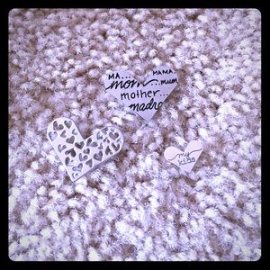 3 Origami Owl heart plates