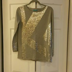 Alice and Olivia gray and sequin sweater