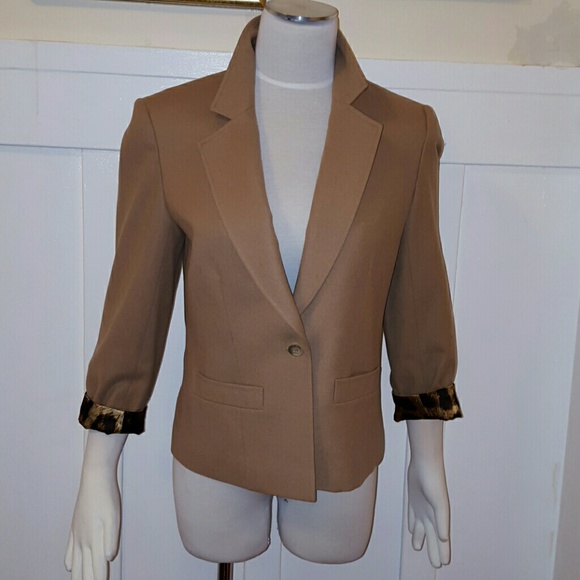 Vintage Pendleton Tan Suit Jacket Blazer Leopard