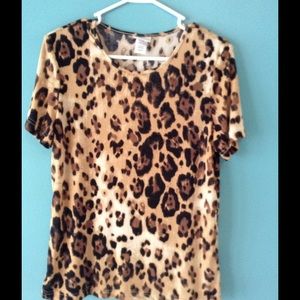 Jaclyn Smith Leopard Print Blouse NWT