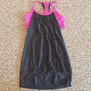 Lululemon pink/gray workout tank top