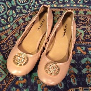 Pale pink flats. Tori Burch inspired.