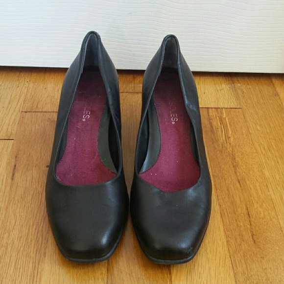 AEROSOLES Pumps Heels*Black Leather*Sz. 7 - Picture 3 of 4
