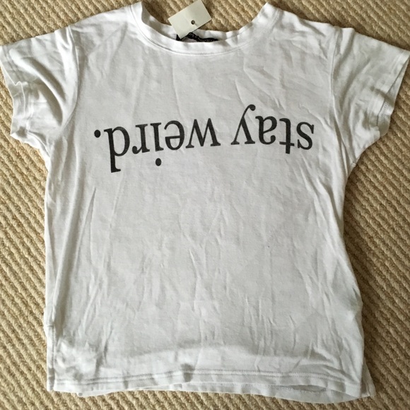"stay weird" brandy Melville crop top