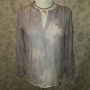 Sheer silver blouse
