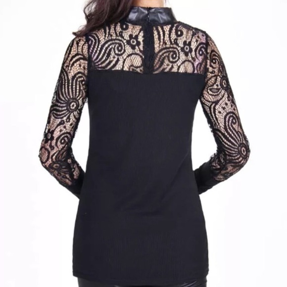 S/M ONLY! Lace and Leather Top! NEW! - Picture 4 of 6