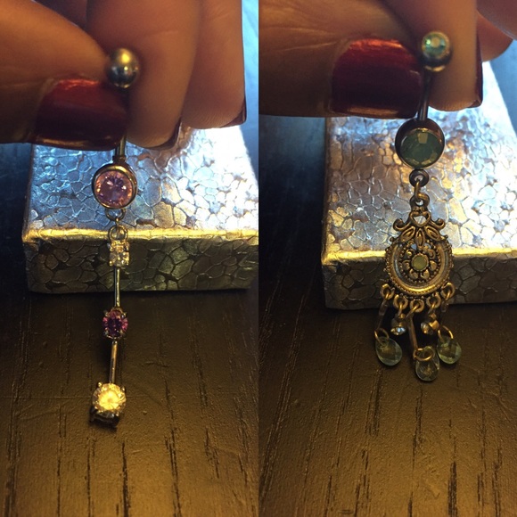 2 adorable navel rings for $7 total