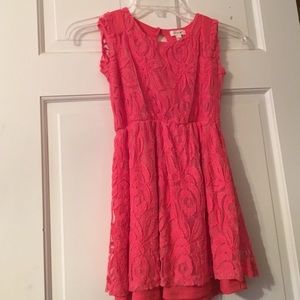 Girls pink lace dress