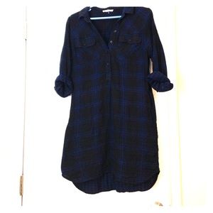 Pocket, flannel shirt dress