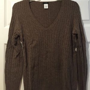 J. Crew cable knit v neck sweater