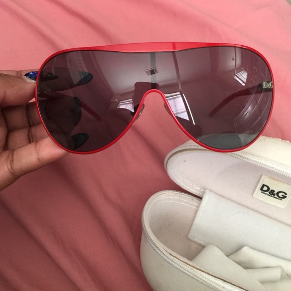 Red Dolce and Gabbana aviator sunglasses