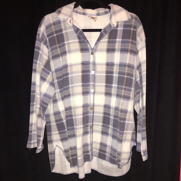 Lightweight navy blue & white Flannel